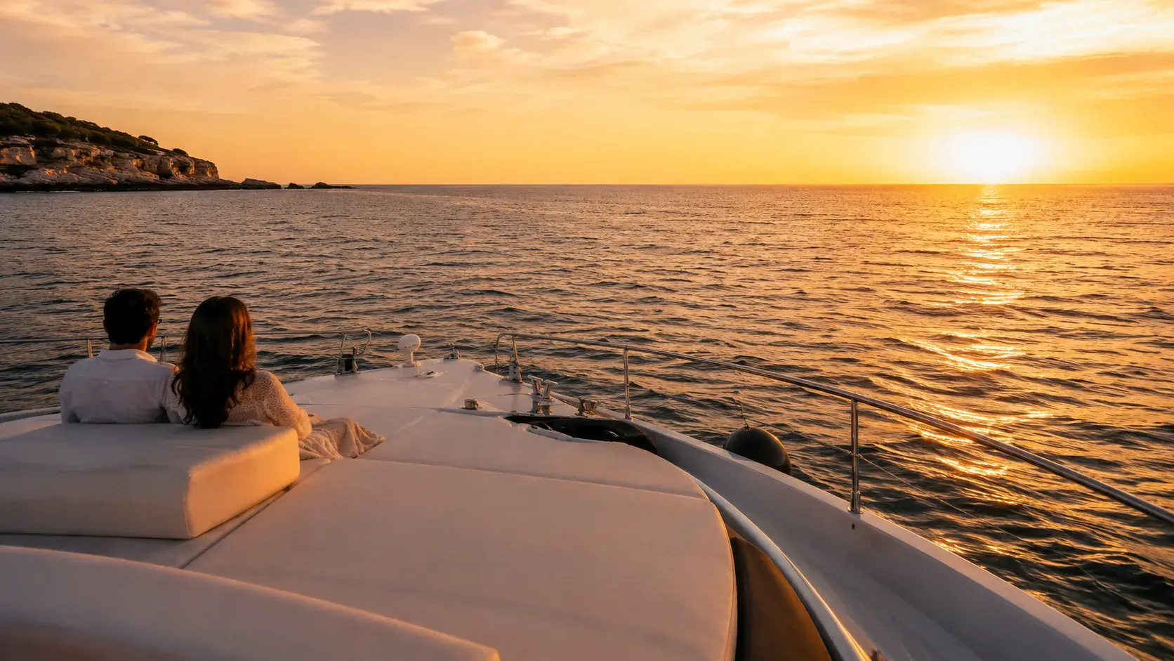 Puesta de sol desde el barco