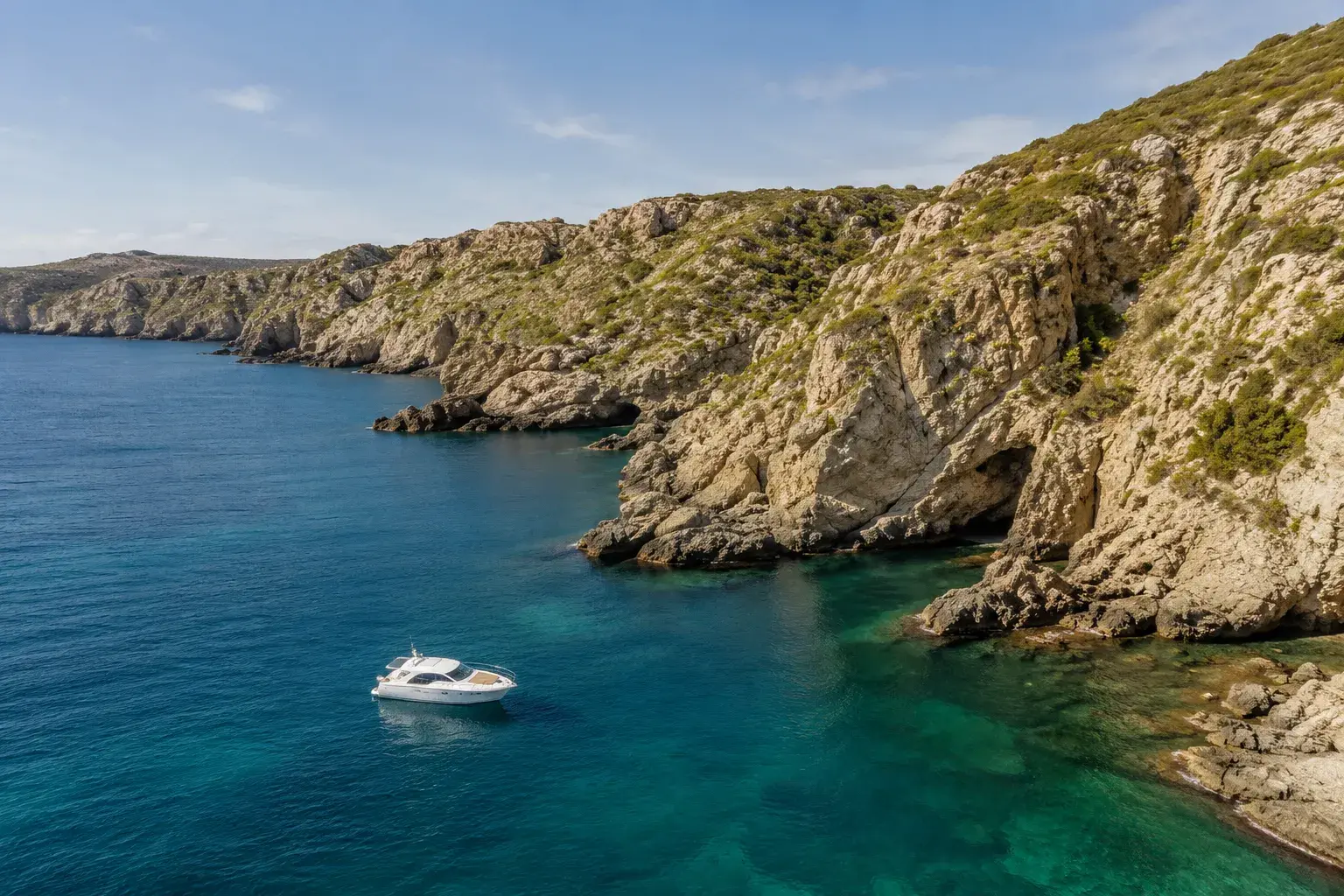 Acantilados salvajes de la costa norte de Menorca